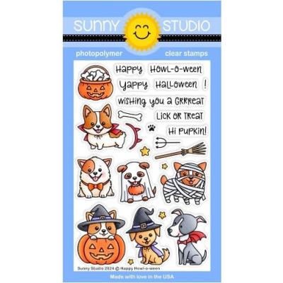 Sunny Studios Stempel - Happy Howl-o-ween